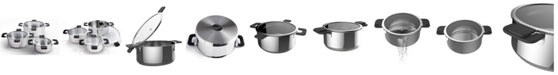 Ozeri 6-Piece Stainless Steel Inductive Pot Set with Hands-Free Glass Straining Lids